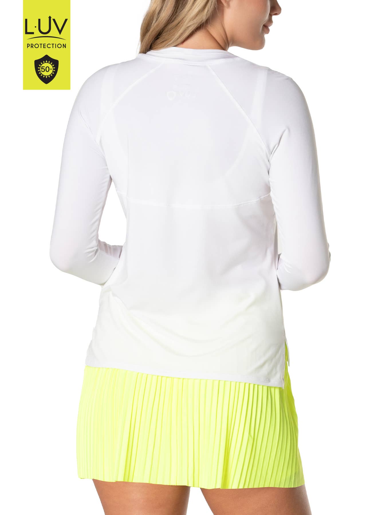 Women's UV 50+ High Low Breezy Long Sleeve - WHITE