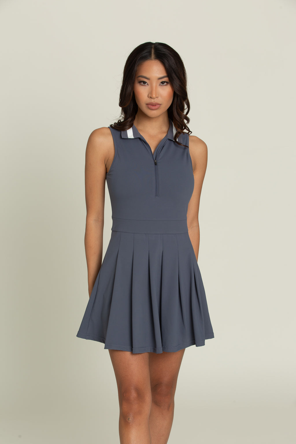 Pleated Lined Collar Tennis Dress